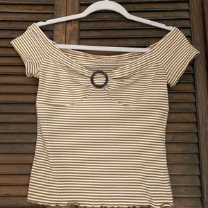 Off the shoulder ripped crop top